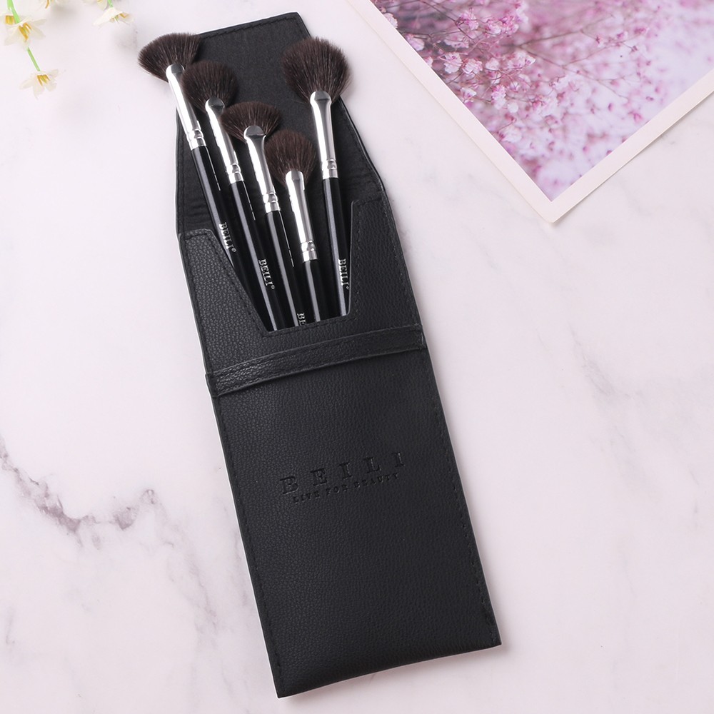 makeup brush set black