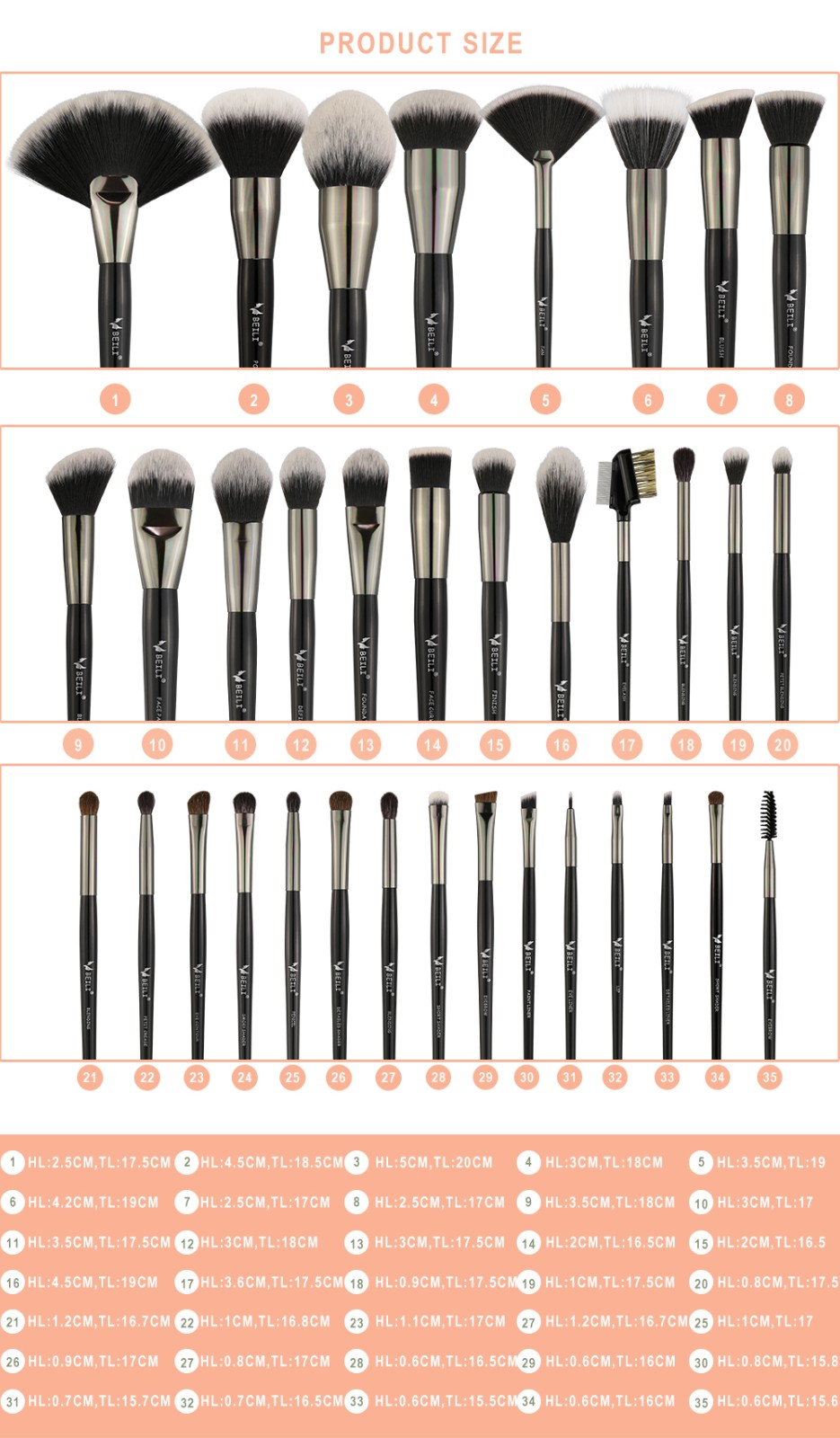 makeup brush set headband