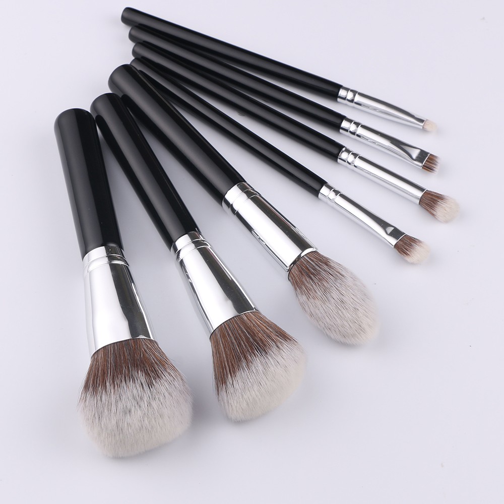 private label black vegan makeup brush set