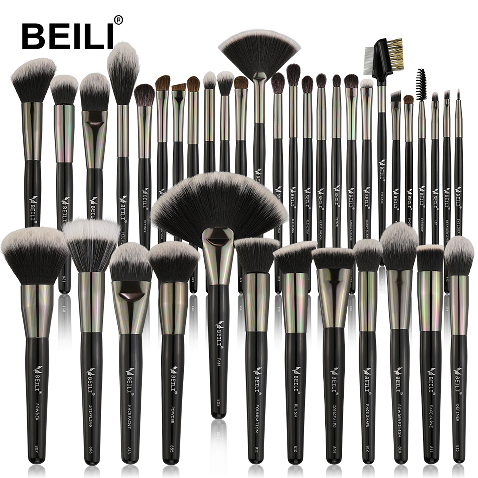 natural hair makeup brush set