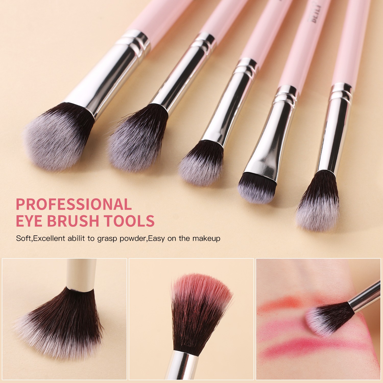 makeup brush set pink