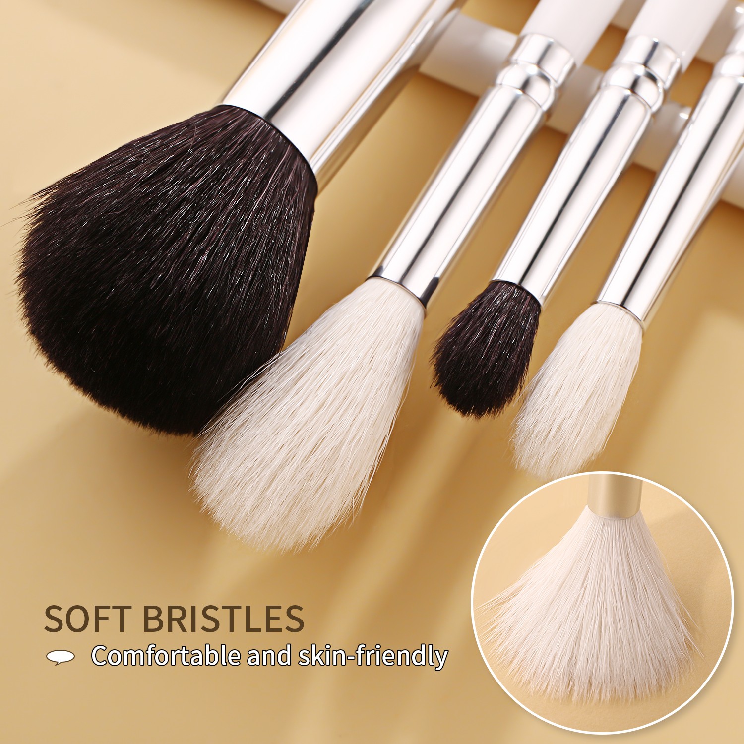 white makeup brush set