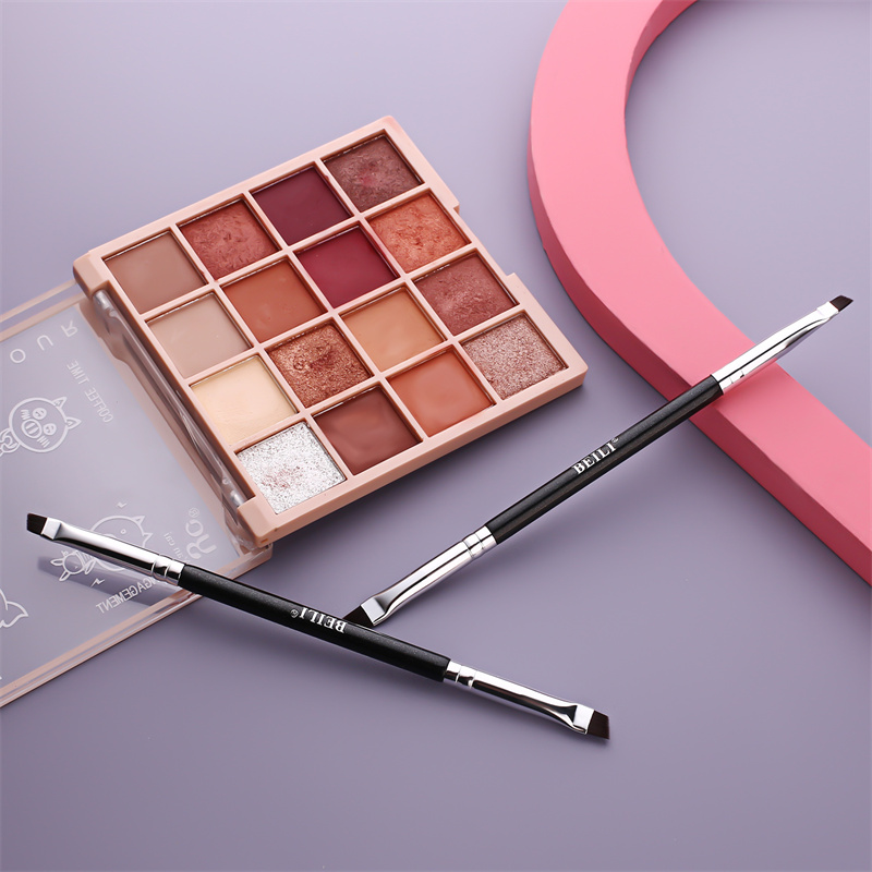 synthetic nylon makeup double-end eyebrow brush