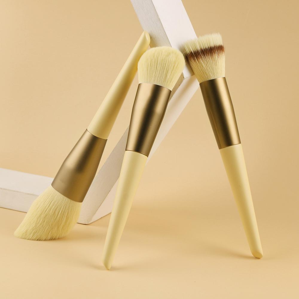 yellow make up brush set