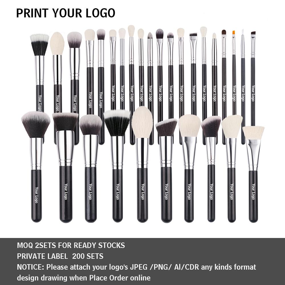 30PCS Black Makeup Brushes