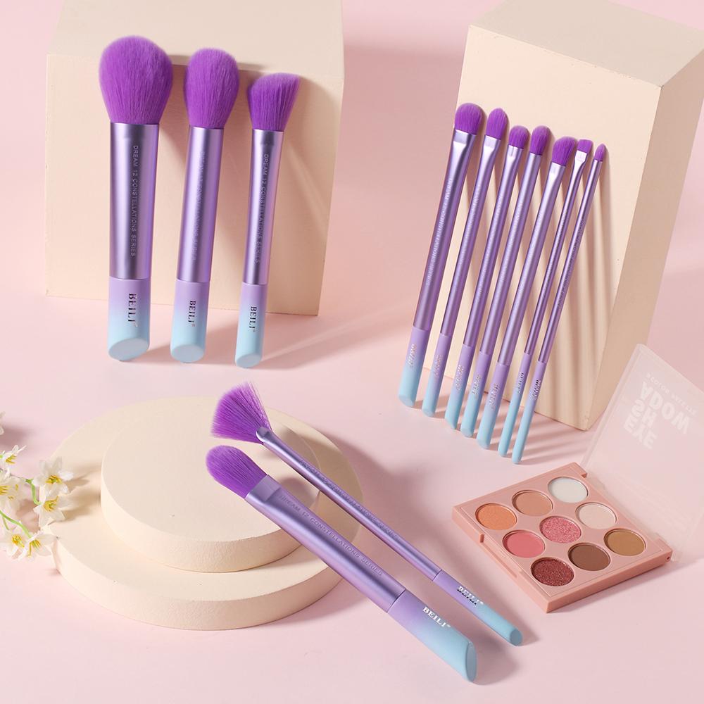 amazon 12pcs purple makeup cosmetic brush set