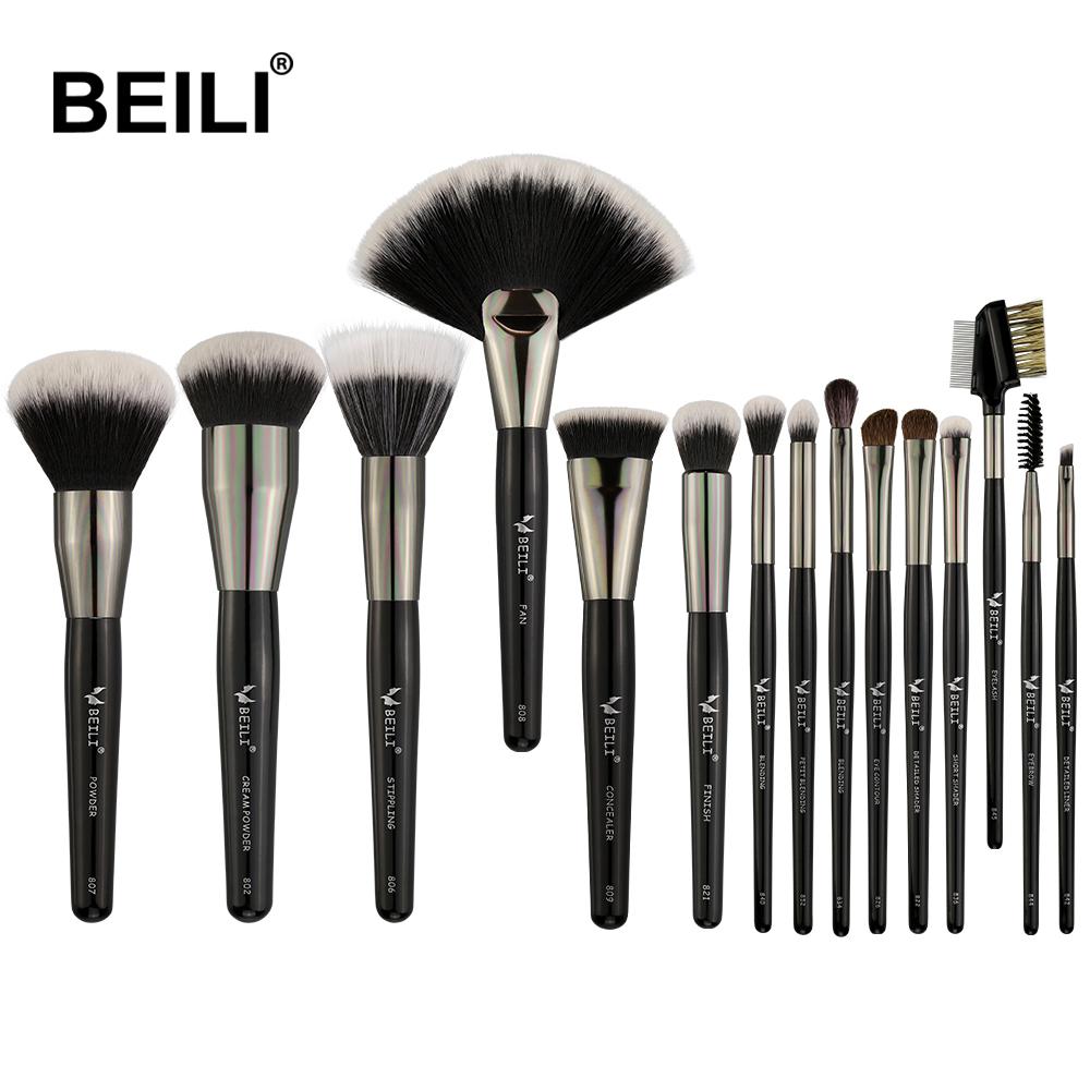 15pcs natural hair make up brush