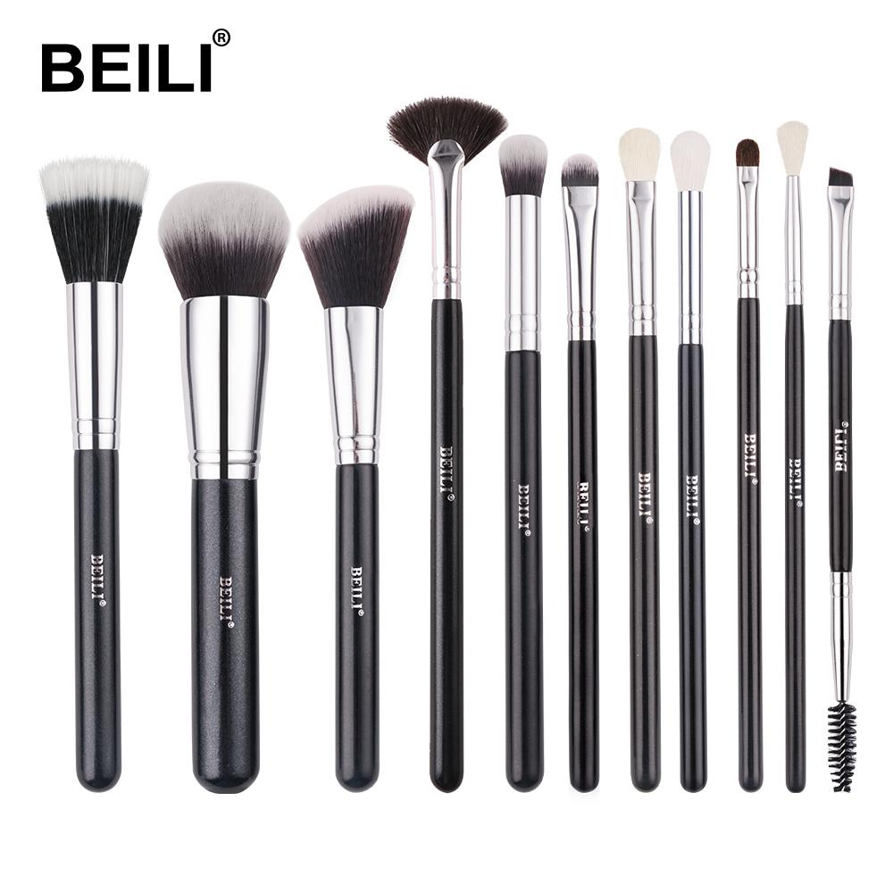 11PCS Black Makeup Brushes