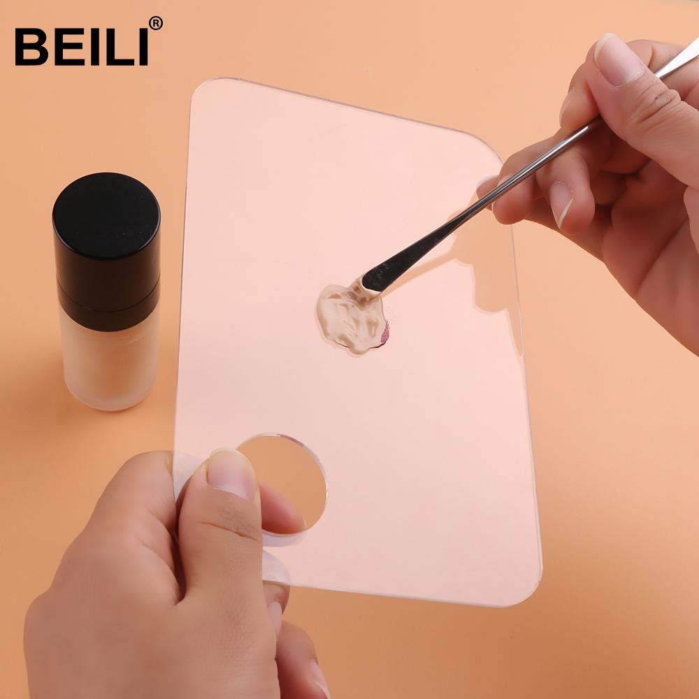 Makeup Mixing Palette,Stainless Steel Foundation Palette Cosmetic Mixing  Makeup Palette Eye Shadow Eyelash Makeup Plate with Spatula Rod for Mixing