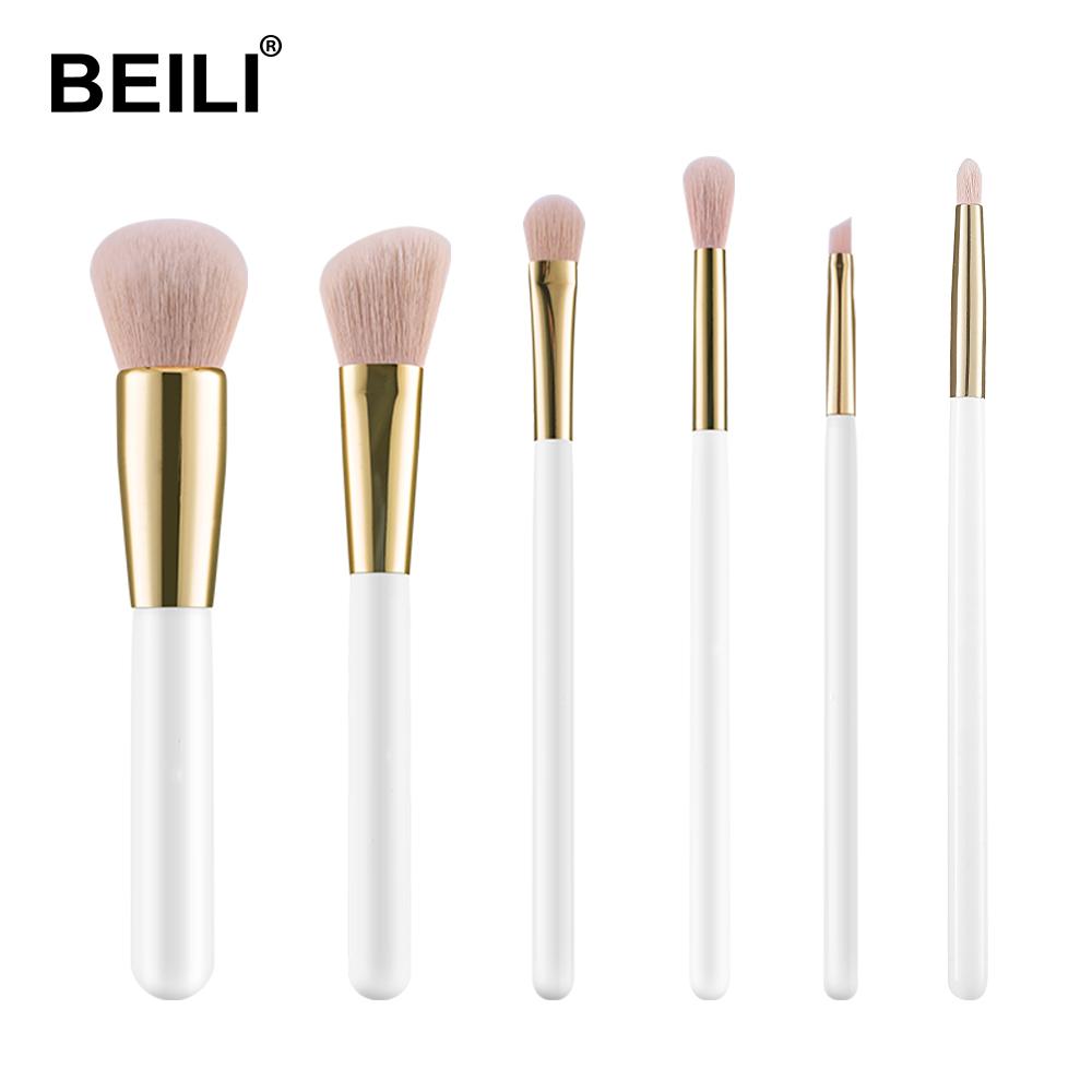 BEILI white luxury makeup brush set