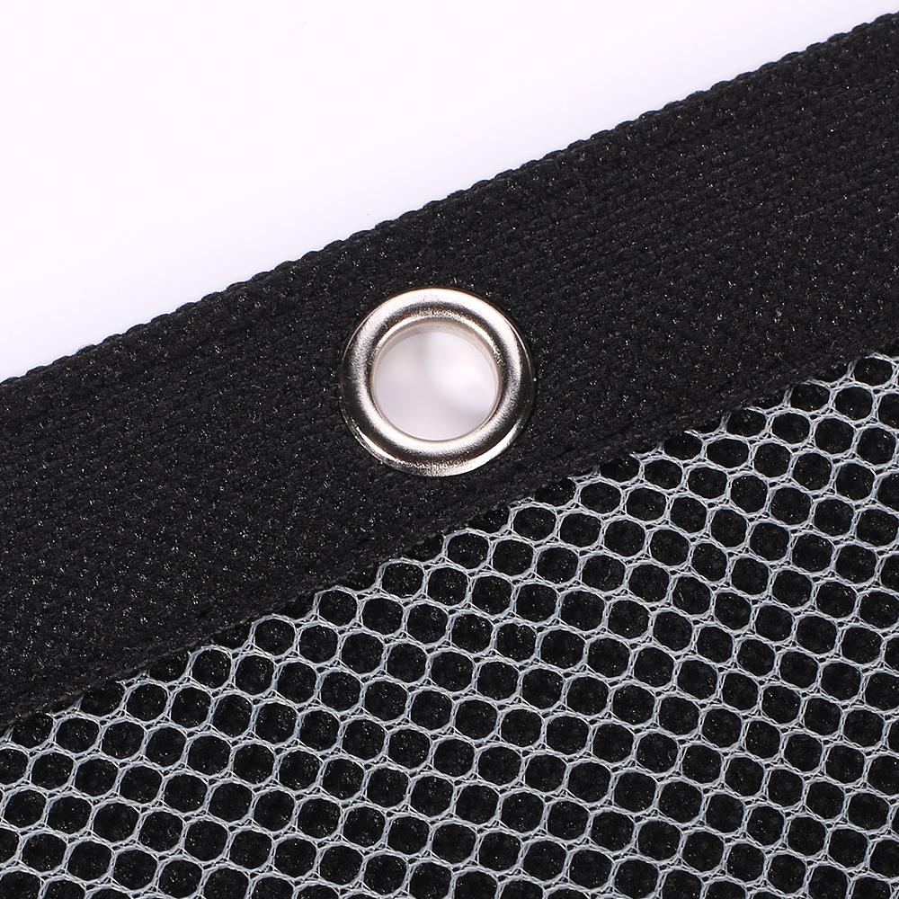 Custom Size Black Zipper Mesh Cosmetic Pouches With Climbing Hooks