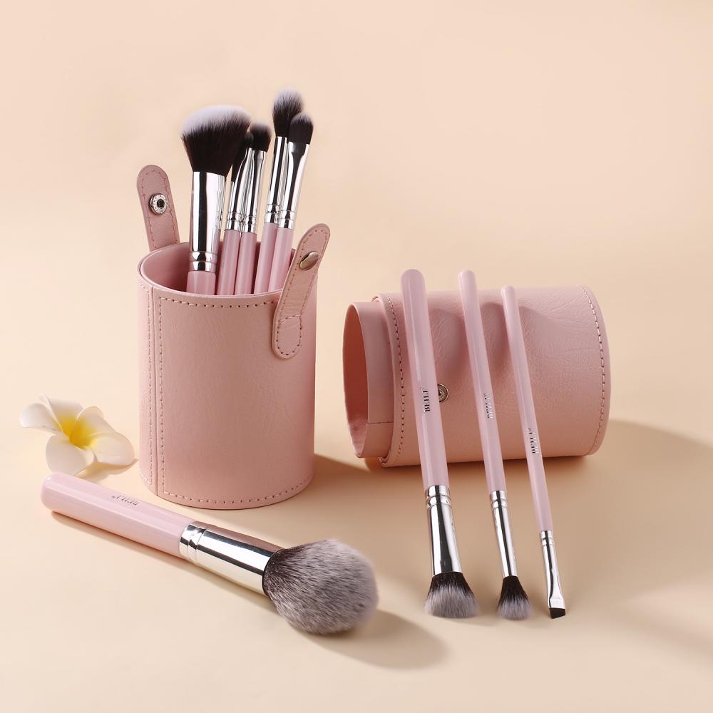 Luxury Leather Makeup Brushes Storage Box Makeup Brush Set Pouch Label Foundation Cosmetic Makeup Brushes Bag
