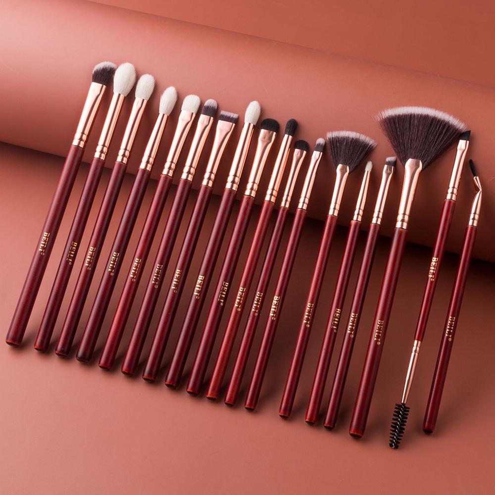 BEILI red make up brush set metal eyeliner brush manufacturer