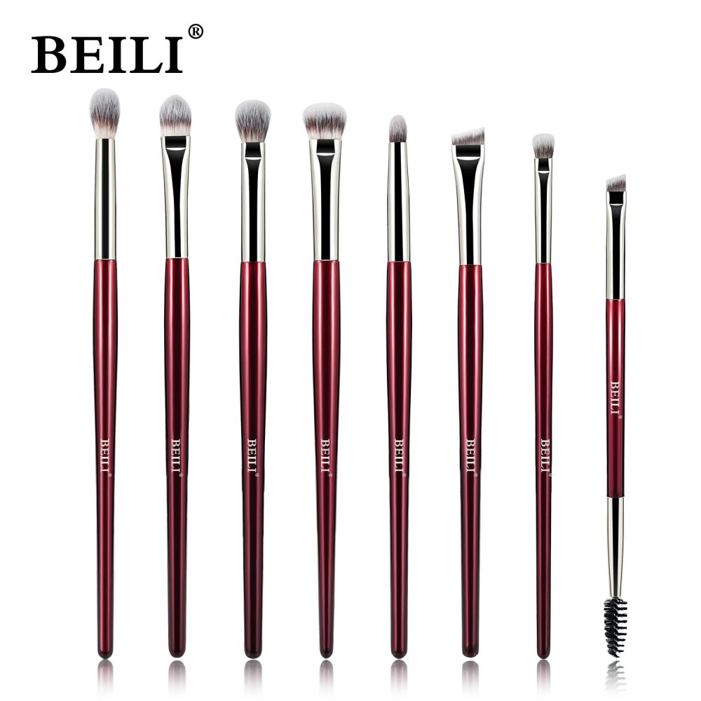 Red makeup brushes