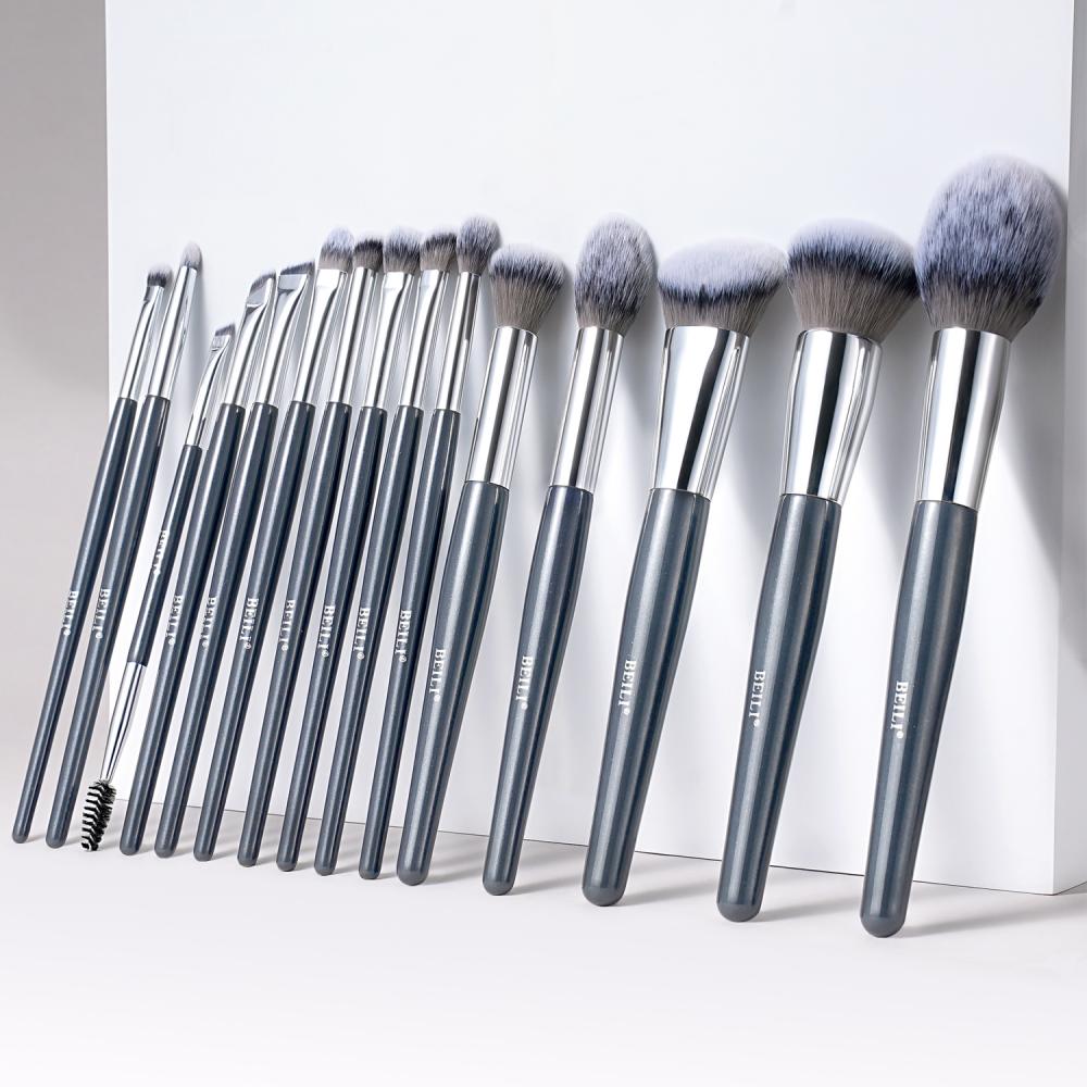 15pcs gray makeup brush set